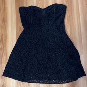 Strapless Black Lace Dress